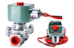 Válvula solenoide para gas piloto, conexión roscada de 1/2, normalmente cerrada, presión máxima 2 psi, 110-120 voltios, 50-60 Hz, Marca ASCO - Red Hat